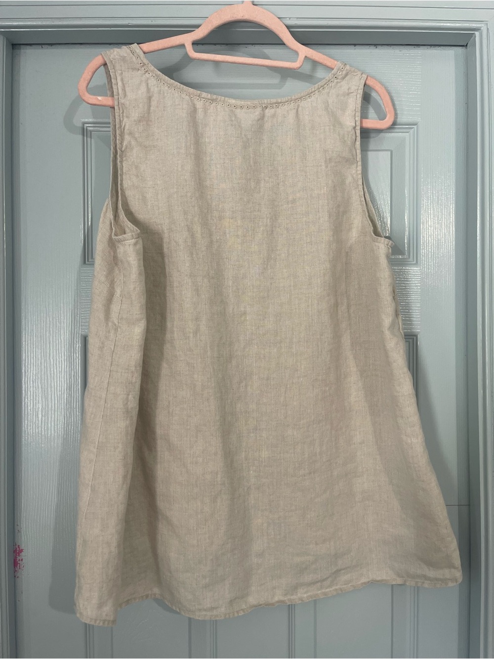 J. Jill Linen Scoop Neck Tank Top - Natural Cream - Picture 4 of 6